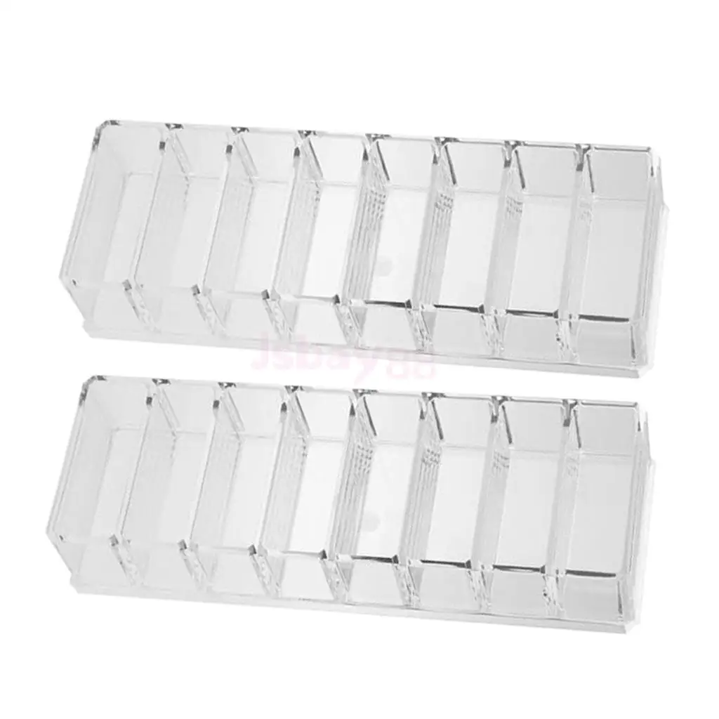 

2pcs Makeup Cosmetic Organizer Compact Powder Blushes Highlighters Eyeshadow Holder 8 Slot Acrylic Storage Case Larger Size