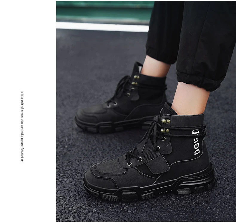 Mens Military Boots' Casual Motorcycle Men Boots Ankle Casual Shoes High Quality Winter Boots Men With Fur Snow Boot Black Brand (11)