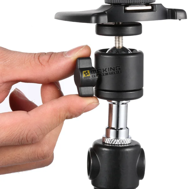 Meking Mini Camera Tripod Flash Head Ball Adapter with 1/4" to 3/8" Adapter 360 Degree Rotation Fit All Camera