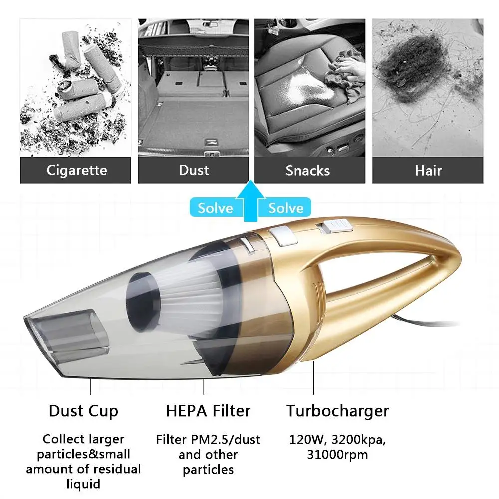 120 Вт беспроводной автомобильный пылесос ручной мини-пылесос супер всасывающий влажный и сухой двойной портативный пылесос