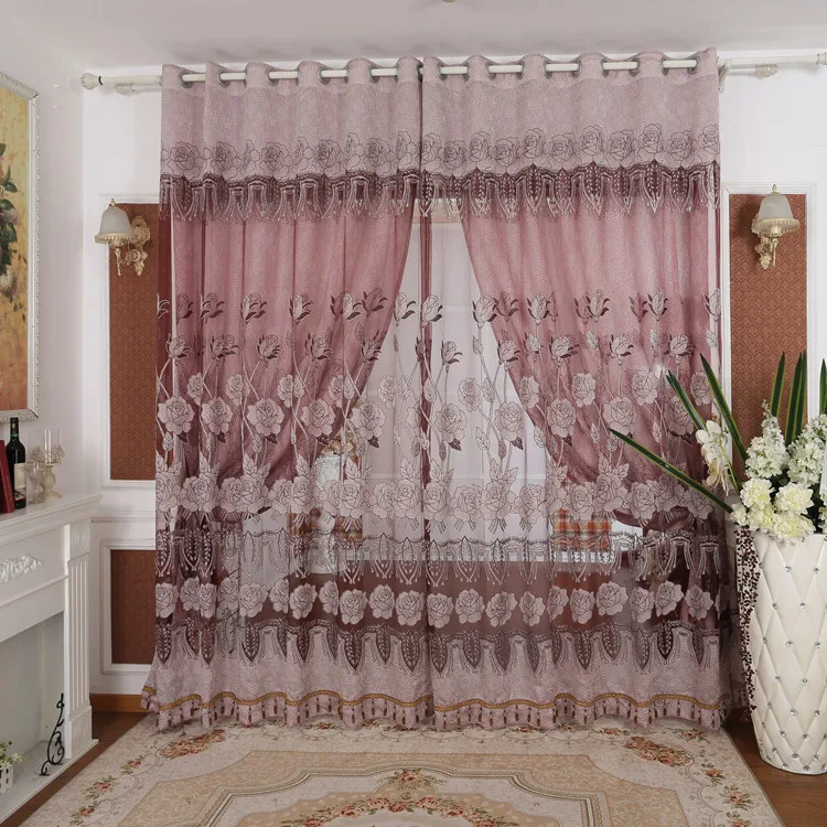 Sheer Organza Flower Tulle Curtain Drapery Panel Product Finished