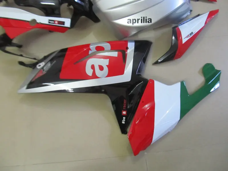 Пресс-форма обтекателя комплект foraprilia RS125 06 07 08 09 10 11 RS 125 2006 2010 2011 Серебряный Красный Черный обтекатели комплект+ подарки AA08