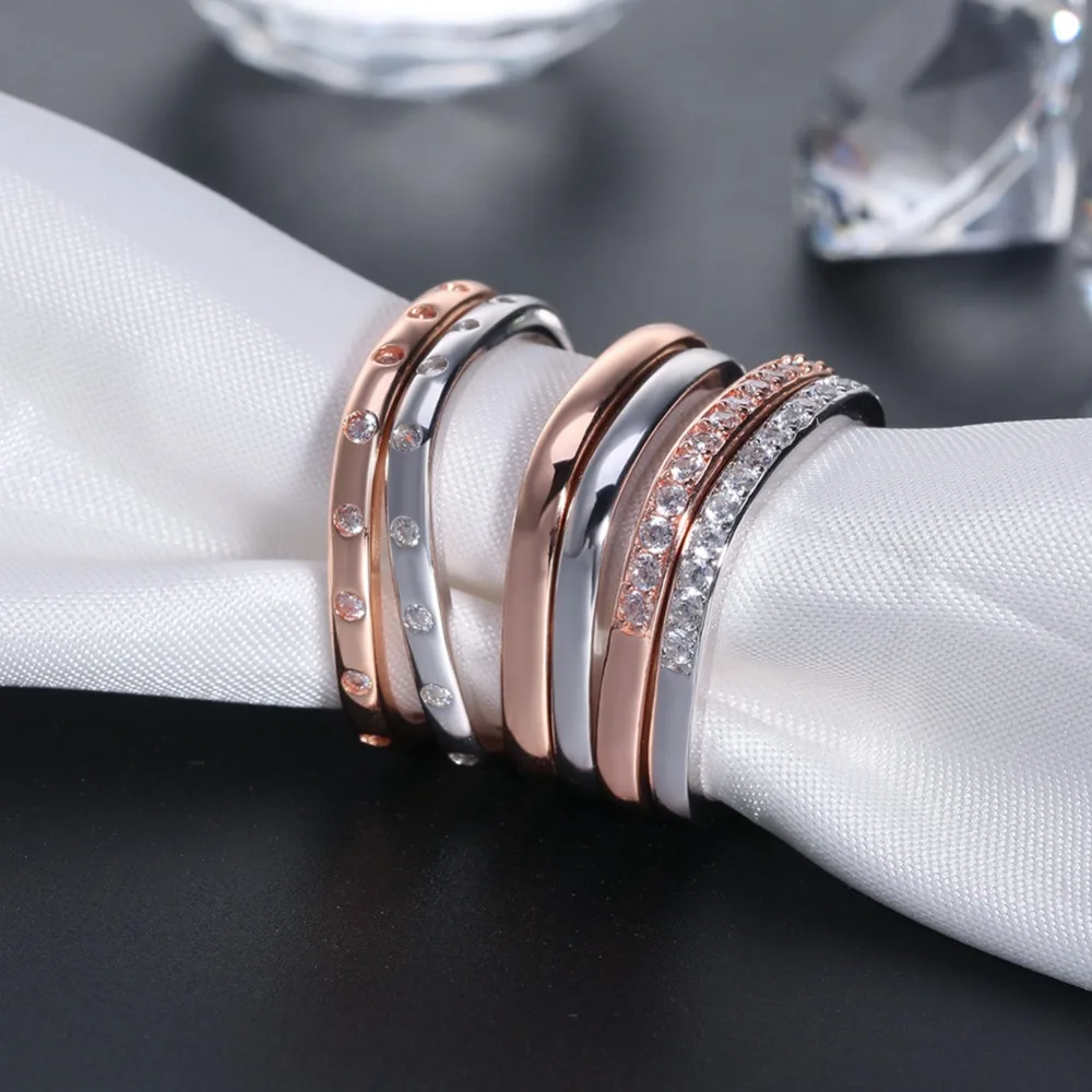 ORSA JEWELS, серебряные кольца из натуральной 925 пробы, сверкающие, AAA CZ, Anel, женское кольцо на палец, Женские Ювелирные изделия для свадьбы, помолвки, SR50