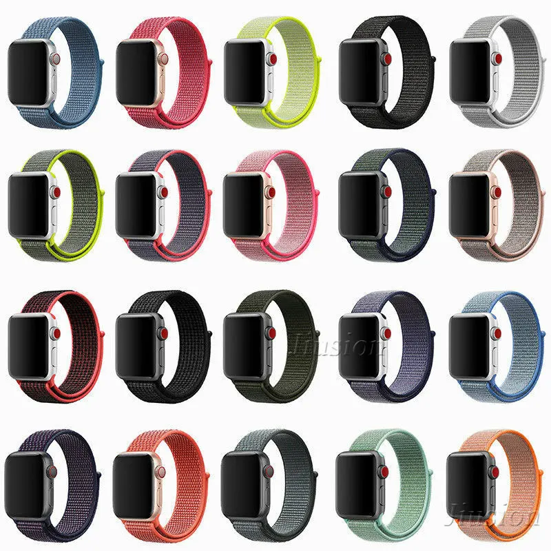 Из мягкого нейлона и шифона со вставками в полоску, петля ремешок для наручных часов Apple Watch 38/40/42/44 мм Замена дышащий ремень на запястье для IOS Смарт-часы наручных часов iwatch, 4/3/2/1 серии