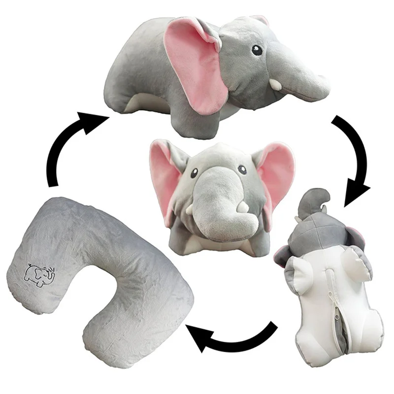 

New Creative Deformation Neck Pillow Children Car Pillow Headrest Dual-use U-shaped Travel Pillow Protection Cushion 2 Years Up