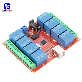 

DC 12V 8 Channel Relay Board Type-B USB Programmable Computer Control ULN2803 Relay Driver Chip for Arduino Smart Home Furniture