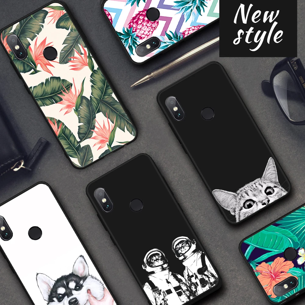 

Fashion Plant Printing Pattern TPU Back Cover Cases For Xiaomi Redmi Note 4X 5A 5 4 Prime Pro Matte Lovely Animal Patterned Case