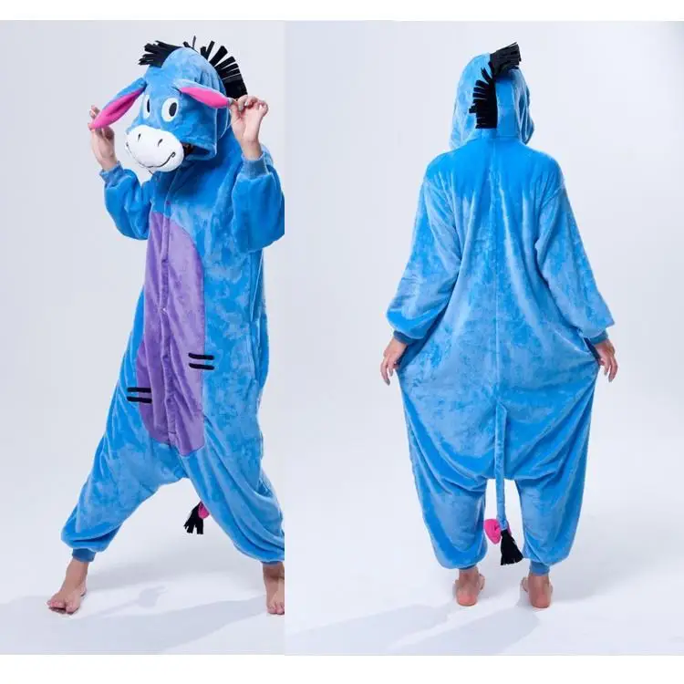 DONKEY One Piece Pajama Onesies For Adult Cute Animal Pajamas Onesies Men Women Animal Onesies