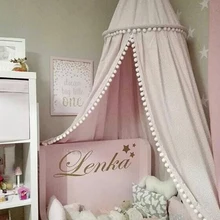 Детская кроватка сетка принцесса балдахин навес детские постельные принадлежности круглый кружево Москитная сетка для ребенка спальный ребенок кровать крышка PJ-012
