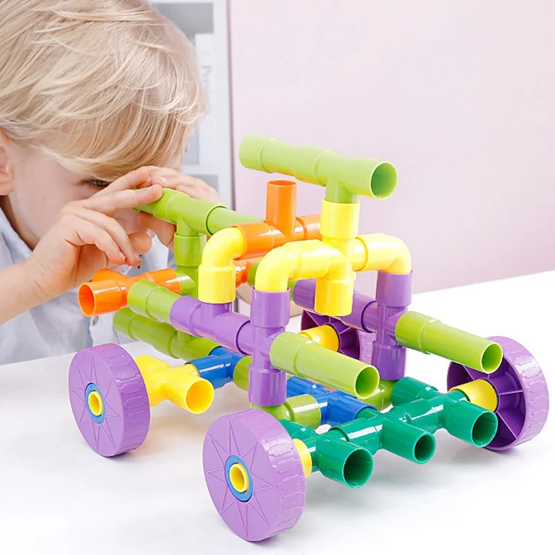 Обучающая красочная водопровод строительные блоки игрушки для детей DIY сборка туннель из труб модель мрамор Run игрушки
