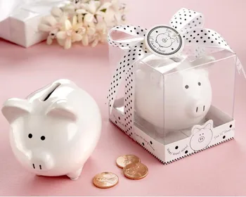 

2016 Free shipping 200pcs Li l Saver Favor Ceramic Mini Piggy Wedding Favor Baby gift Money Bank Festive gifts for baby shower
