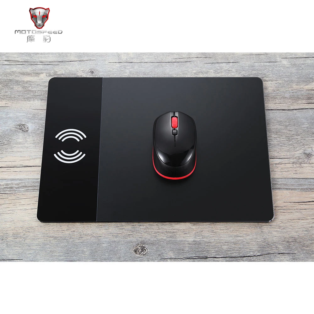 

MOTOSPEED Mouse Pad Wireless Charging Mouse Pad Wireless Charger Aluminum Alloy thin Mouse Mat for iPhone X / 8/8 Plus SAMSUNG