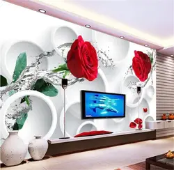 На заказ любой размер 3D настенная роспись, обои r роза цветок 3D гостиная диван ТВ фон настенное украшение панно обои