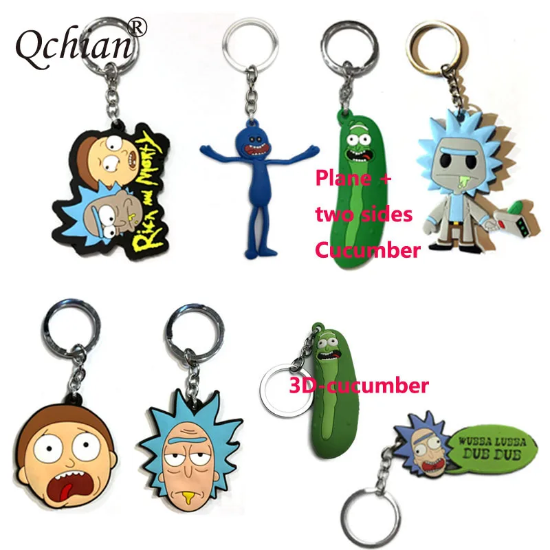 

Adventure Rick and Morty Double-sided Silicone Pendant Mall Promotion Cinema Free Small Gift Cosplay Decorative Keychain