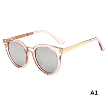 Новая модная трендовая Прозрачная Круглая оправа полуметаллическая горячая Распродажа, разноцветные опционные ретро солнцезащитные очки