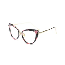 Винтаж оправы Для женщин очки модные стильные ацетат металлические очки кадр очки для чтения кадров 97068FD