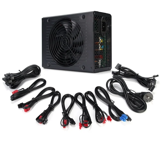 6 GPU Miner Case 1600W Ethereum Miner Power Supply For Bitcoin Miners support 6 graphics Card New 6 SATA Interface Mining Power