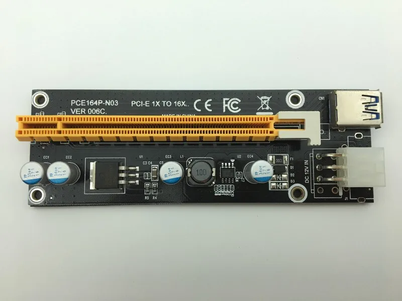 Новый Riser Mini PCI E Express Card 1x к 16x USB 3 0 кабель для передачи данных SATA 6Pin источник