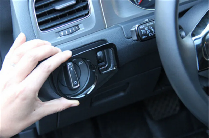 Black Plastic Head Light Headlight Switch Cover Trim for VW Volkswagen Golf 7 MK7 2013 - 2015 Car Accessories