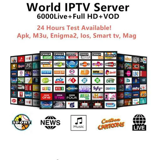 

IPTV m3u Enigma2 Arabic french Africa Europe Nordic Sweden Denmark Spain Russia Albanian Adult IPTV Subscription for android box