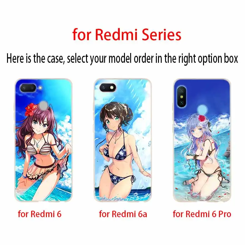 Японский мультфильм аниме девушка мода мягкий ТПУ чехол для Coque Xiaomi Redmi 9a 8a 7a 6a 5a Note