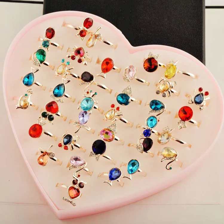 MYDANER Fashion 36Pcs Mixed Lots Rings Wholesale Jewelry Lots Crystal
