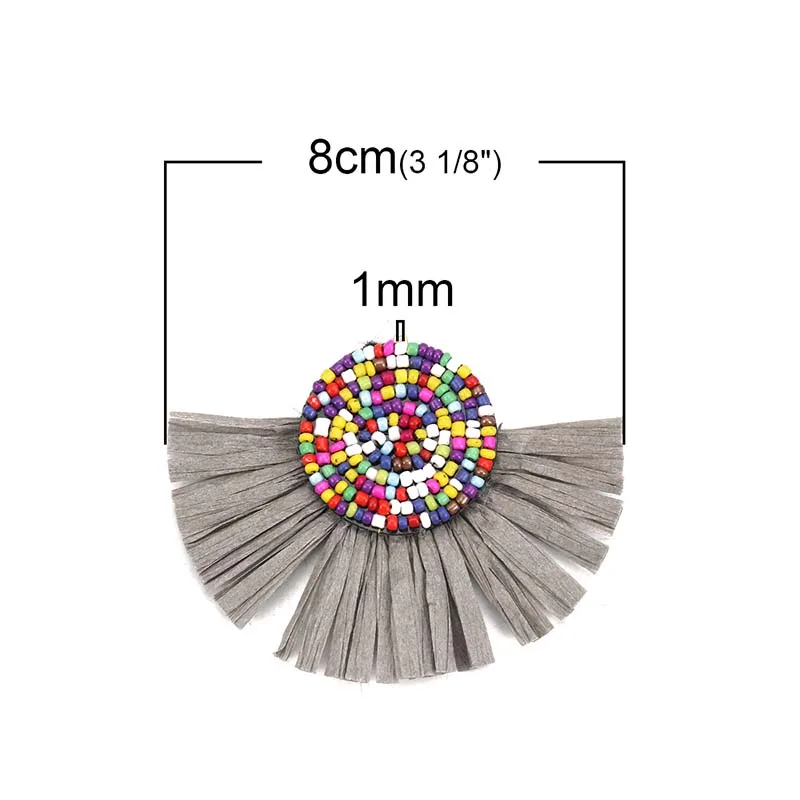 3 шт. стеклянные бусины из рафии бумажные Подвески с кисточками полубусины аксессуары для одежды украшения из ткани DIY Изготовление ювелирных изделий - Цвет: 4