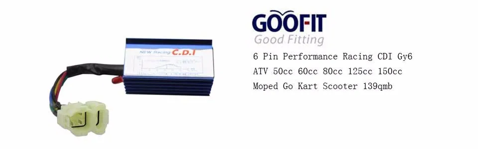 GOOFIT 6 Pin производительность гонки CDI для Gy6 ATV 50cc 60cc 80cc 125cc 150cc мопед Картинг скутер 139qmb H048-014