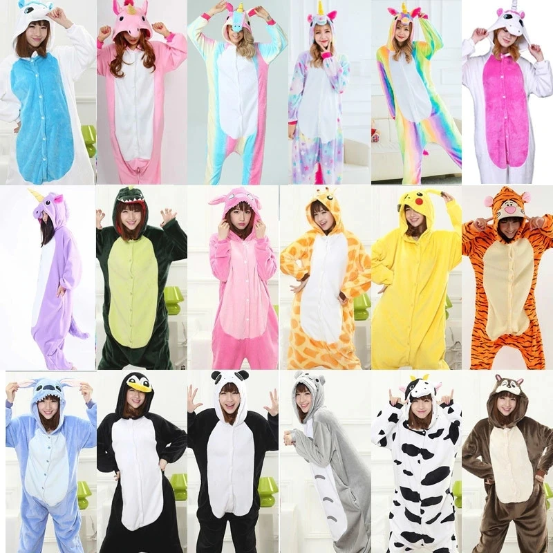 Cartoon Kigurumi Long Sleeve Hooded Animal Fox Onesie Women Winter Cute Homewear Onesies For Adults Warm Onsie