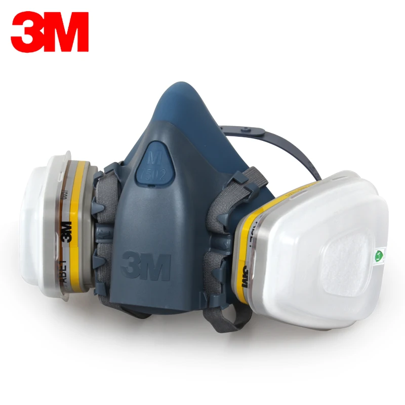 3M 7502+6057 Half face Respirator Mask Reusable Respirator Mask Against Dust/Organic gases/Chlorine 7 Items for 1 Set LY00 3M 7502+6057 Half face Respirator Mask Reusable Respirator Mask Against Dust/Organic gases/Chlorine 7 Items for 1 Set LY00