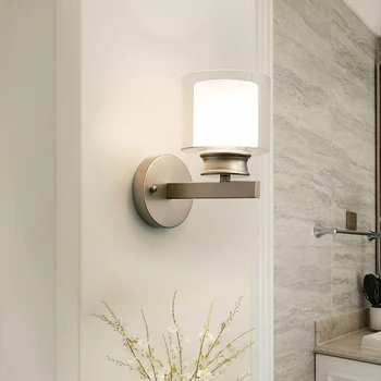 

GETOP Modern Simple Style Glass Lamp Shade Iron Wall Lamp LED TV Wall Light Living Room Study Corridor LED Wall Lamp Decoration