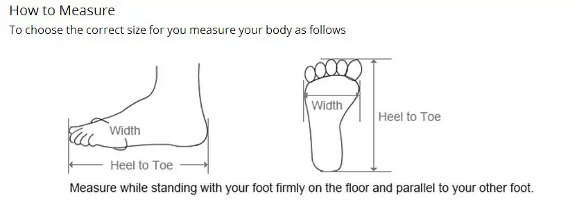 wommen shoes measure