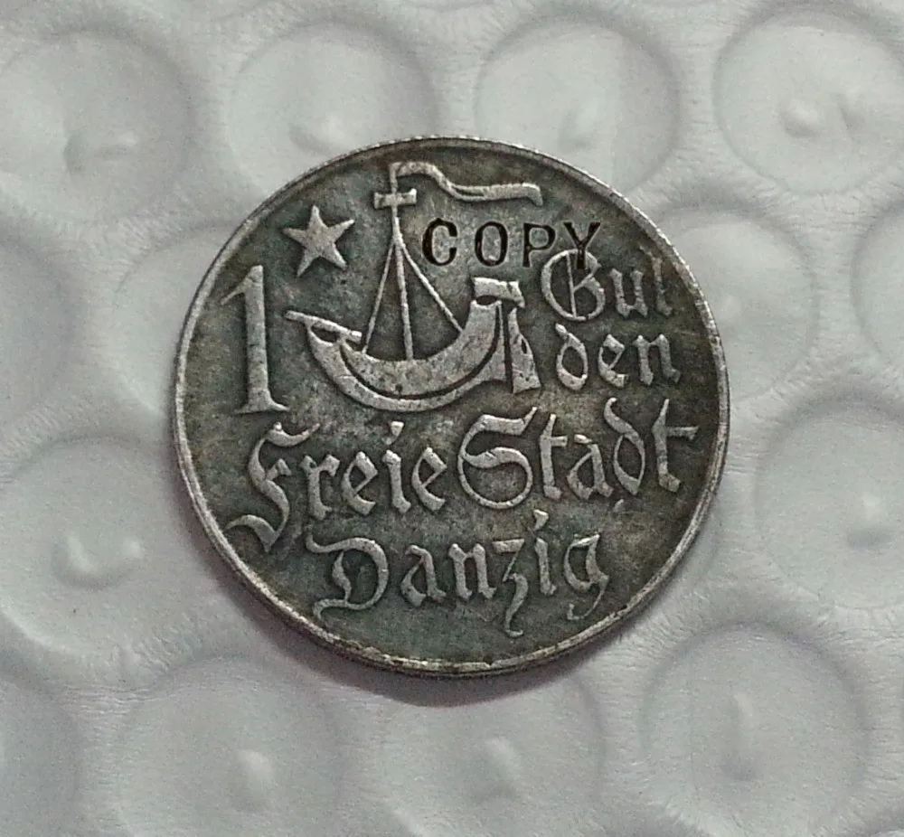 

1923 Free City of DANZIG Silver Gulden EXTREMELY SCARCE Key Date copy coins -replica coins medal coins collectibles badge