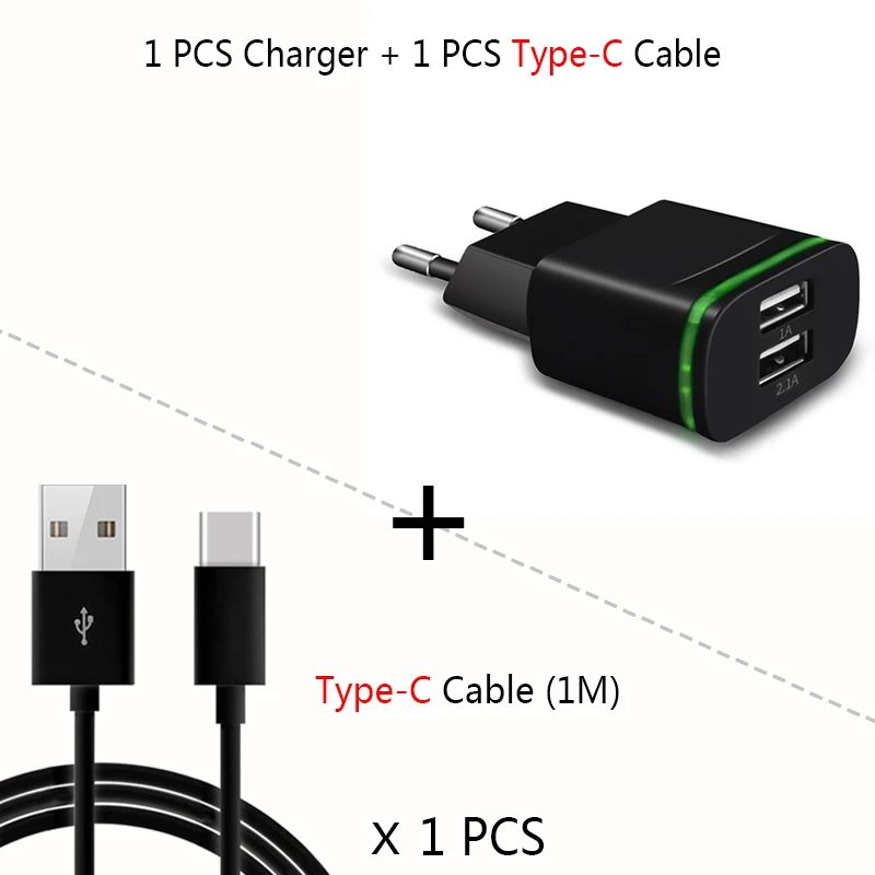 Универсальное USB Сетевое зарядное Зарядное устройство для iPhone samsung S 6/7/8 Plus мобильного телефона Зарядное устройство s устройства микро Тип-C Кабель-адаптер быстрой зарядки - Тип штекера: Ty Cable for Black