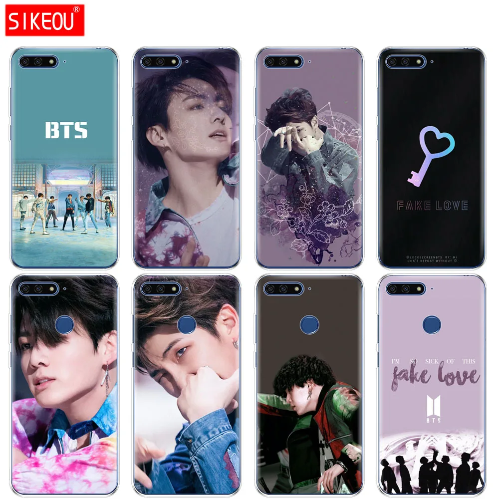 

SIKEOU BTS Fake Love Bangtan Boys Silicone Cover Phone Case For Huawei Honor 7A PRO 7C Y5 Y6 Y7 Y9 2017 2018 Prime