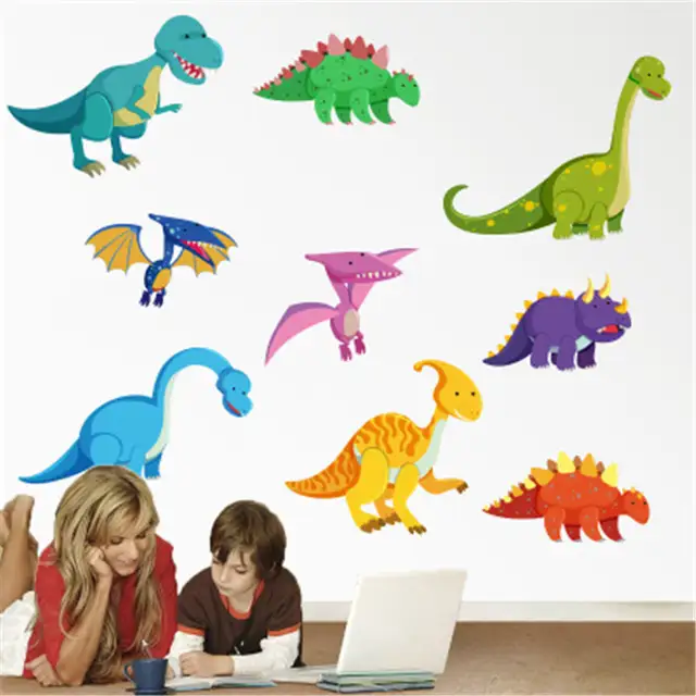 Baby Stickers Classic Toys Children Cartoon Dinosaur Bedroom Decor Stickers For Kids Play Learn Educational 32 60cm Mural Decals