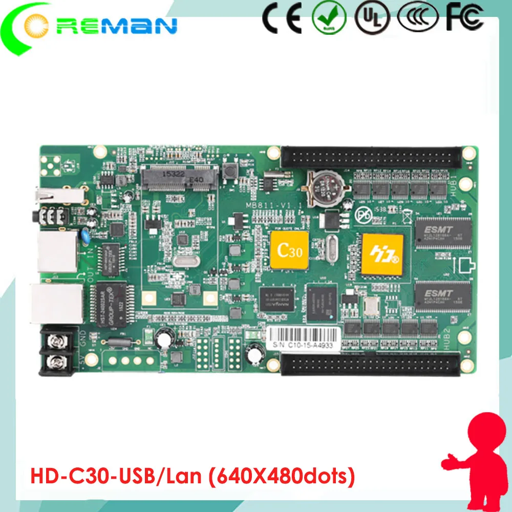 HD C30 Крытая уличная P3 P4 P5 P6 P8 P10 полноцветная светодиодная карта управления/USB LAN