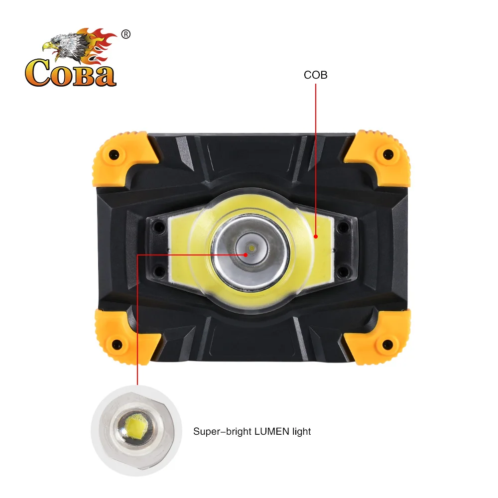 Coba светодиодный портативный Точечный светильник, перезаряжаемый, cob, водонепроницаемый, рабочий светильник, внешний аккумулятор, Рабочая лампа, используется батарея 18650/AAA, мощный светильник