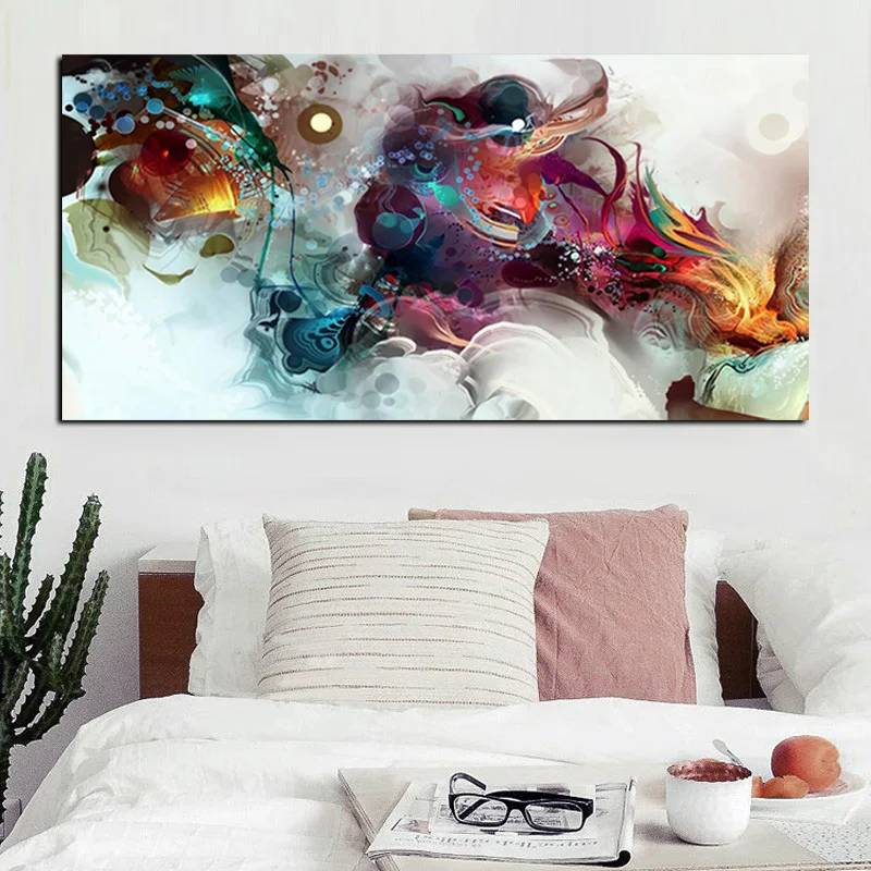 Акварель Ретро дракон абстрактная картина маслом Печать на холсте картина, печатный плакат Настенная картина для гостиной Куадрос Декор
