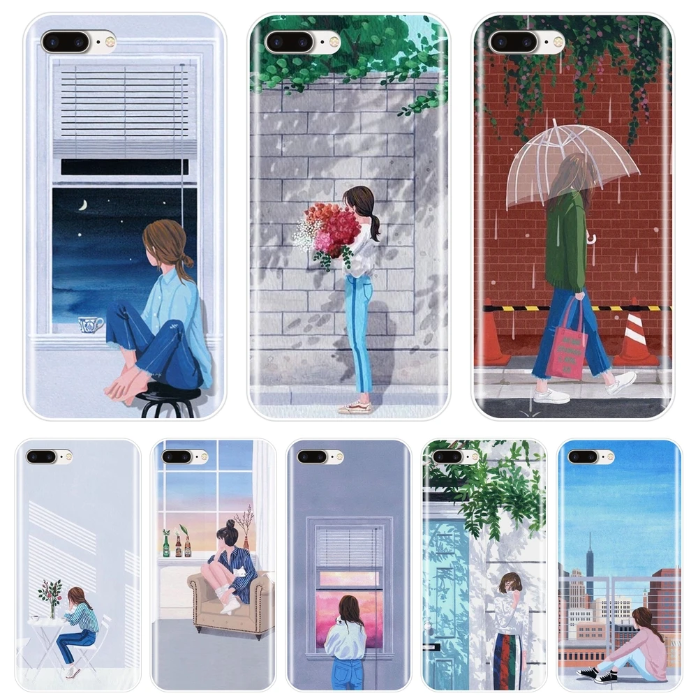 TPU Kpop девушка Корея Япония Телефон чехол для Apple iPhone 6 S 7 8 X XR XS Max Мягкая силиконовая