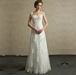 Романтическое свадебное платье с бисером vestido de Noiva Casamento аппликации дешевые свадебное платье кружева мать невесты платья