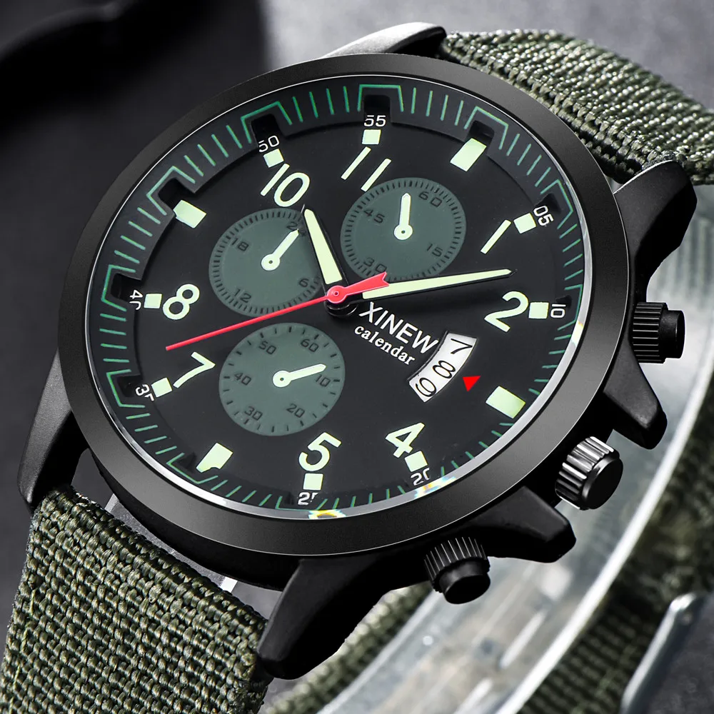 

Men’s Military Steel Military Date Quartz Analog Army Casual Dress Wrist Watches Erkek Kol Saati