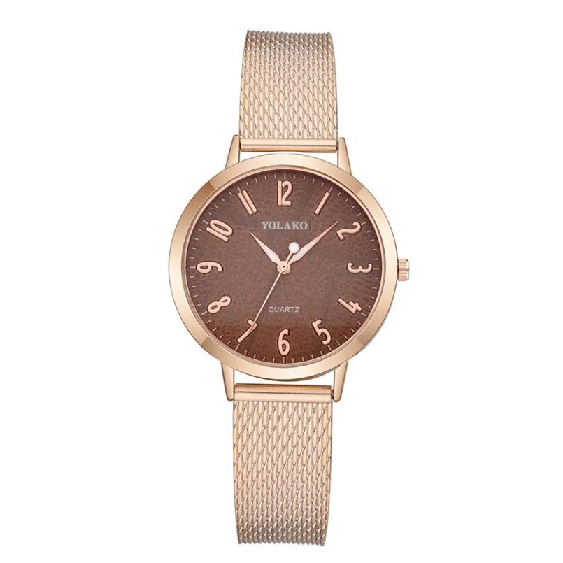 

2018 ladies watch stainless steel Simple Fashion Ladies Mesh Strap Watch Rhinestone Dial Solid Color Strap bayan saat modelleri