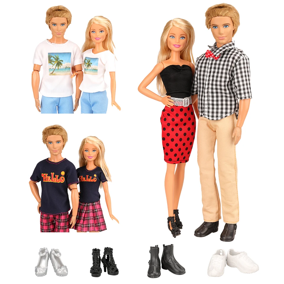 KEN-Conjunto para Barbie Mini vestido, camiseta, pantalones cortos, zapatos para amantes de las muñecas, accesorios de nuestra generación AliExpress
