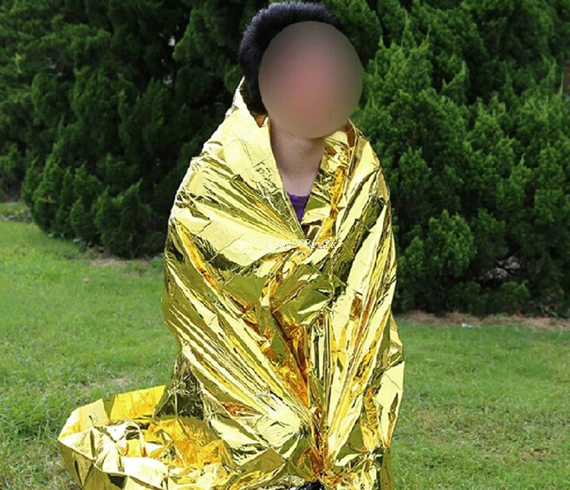 

300 pcs Waterproof Emergency Survival Foil Thermal First Aid Rescue Blanket Tent Gold and Silve Curtain Raincoats