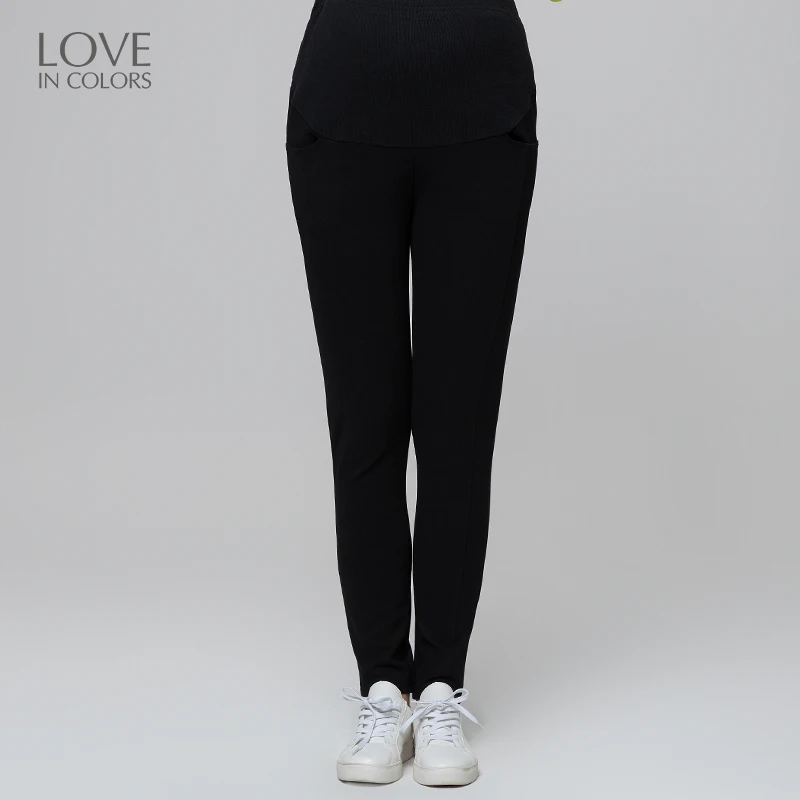 

Loveincolors Maternity Women Slim Knitted Trousers Thick Soft Warm Line Pregnant Clothes