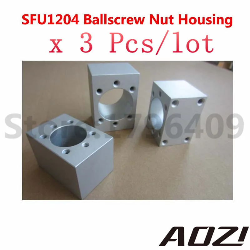 3pcs SFU1204 Ballscrew Nut Housing Aluminium Mounting Bracket For CNC