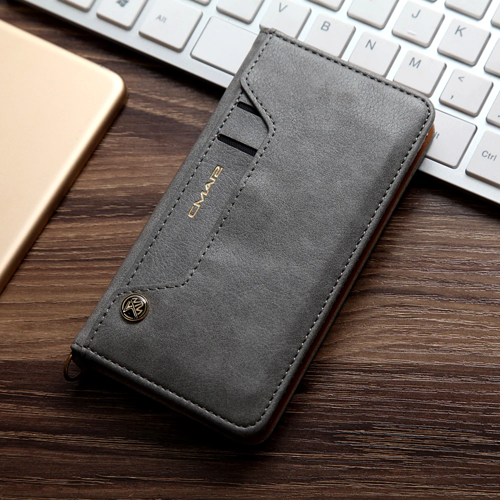 Кожаный чехол бумажник для iPhone 7 8 Plus X XS Max XR 11 Pro книжка с держателем карт 7plus