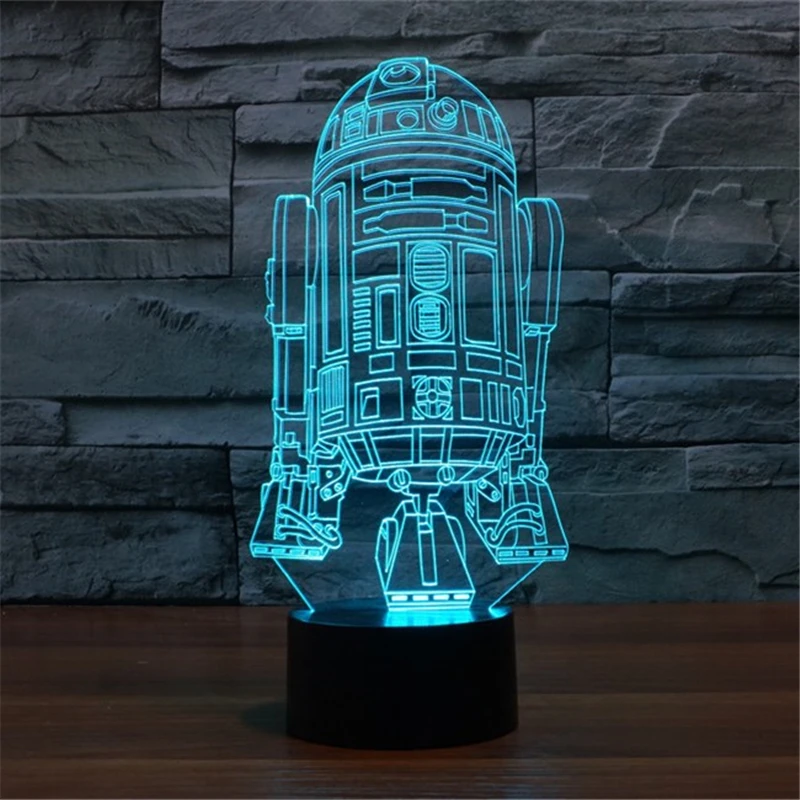 

R2D2 Robot Star War series Model Cartoon Light Figures For Kids Birthday Christmas Colorful Toy