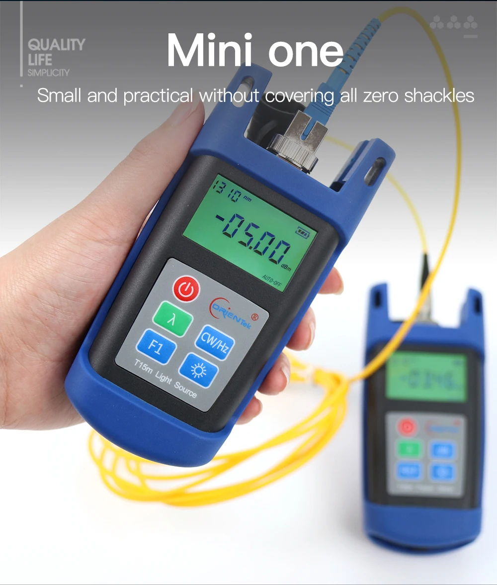 

T25M Handheld Fiber Optic Power Meter 800~1700nm + T15M Mini Optical Light Source 1310/1550nm